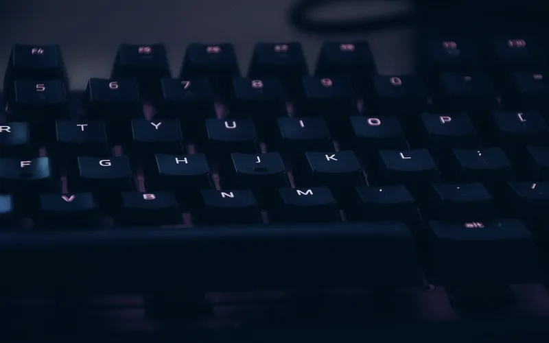 A backlit keyboard in the dark